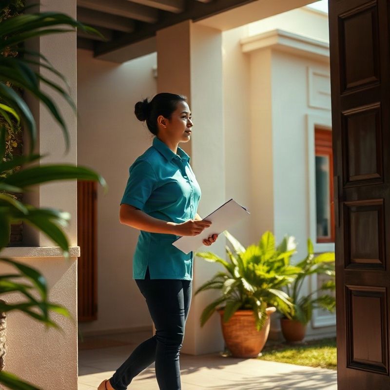 Profissional chegando pontualmente a um endereço residencial em Recife
